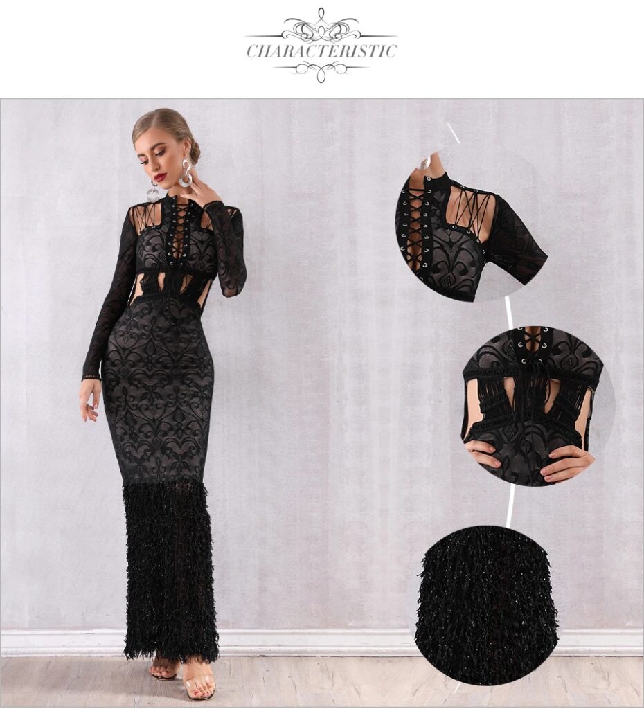 Sexy Lace Hollow Out Mermaid Celebrity Evening Party Dresses - TD Mercado