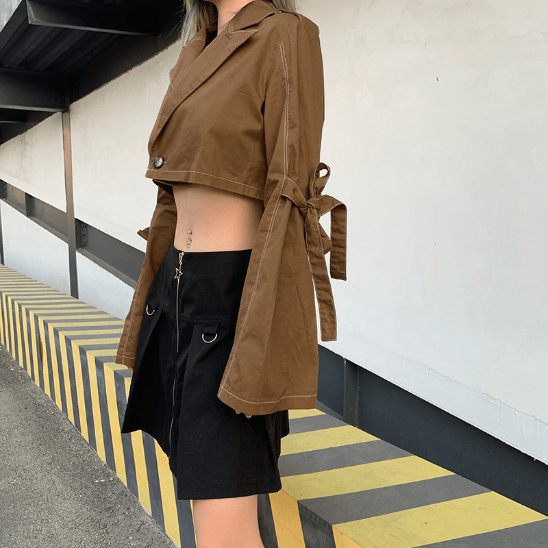 Turn-down Collar Outfit Gothic Punk Jackets - Image 2