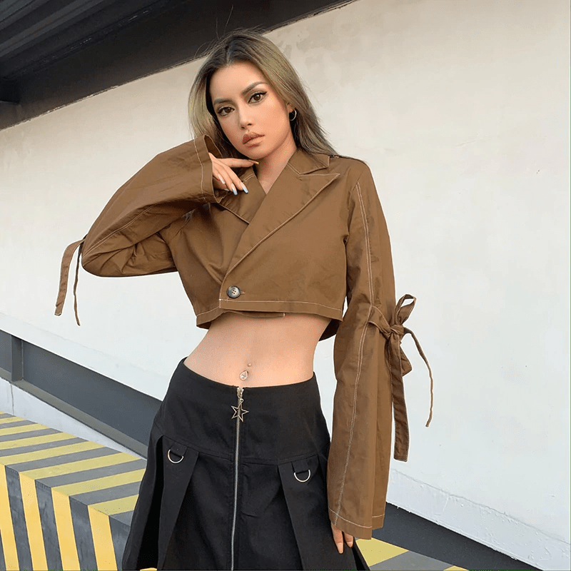 Turn-down Collar Outfit Gothic Punk Jackets - Image 3