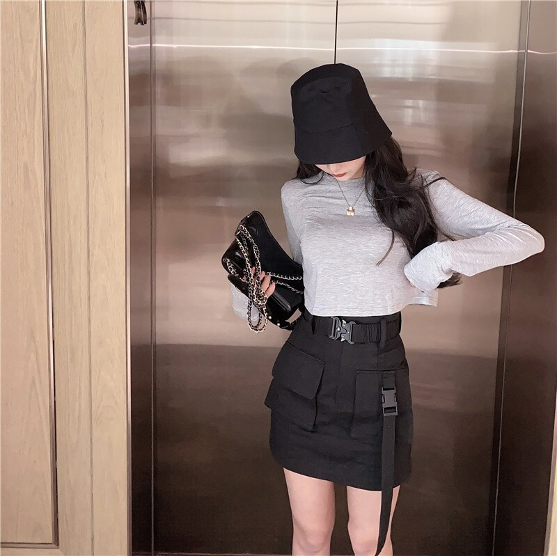 New Casual Short Solid Color Long Sleeve Base T-Shirt - Image 16