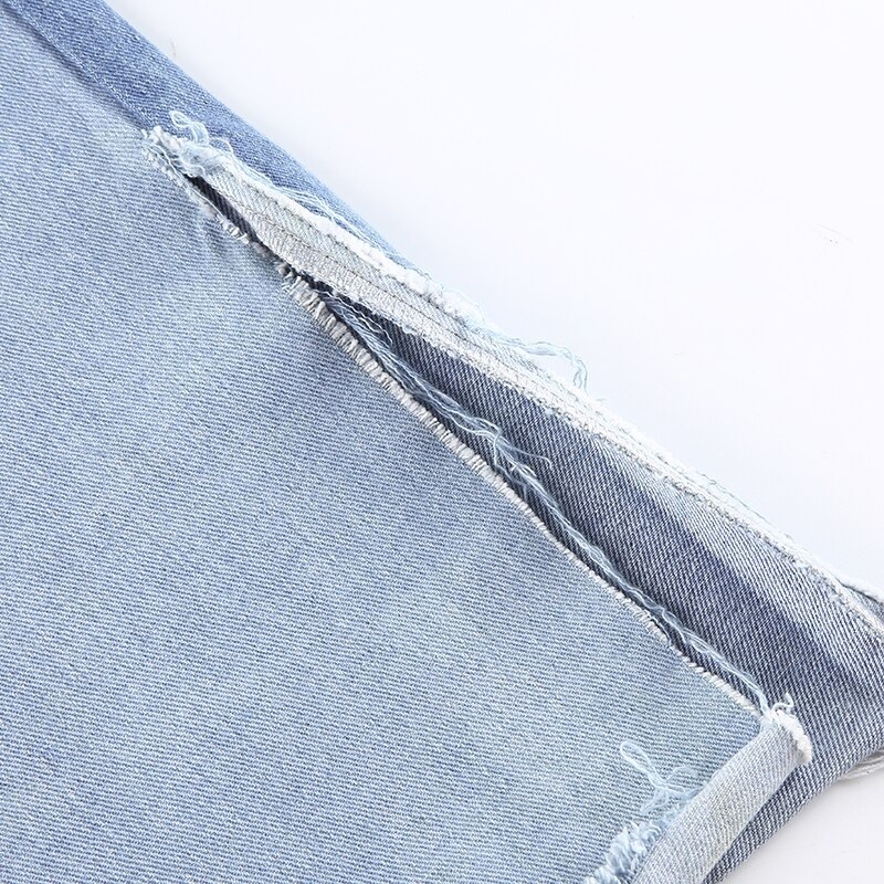 Streetwear Split Straight Leg Jeans Pockets Cargo Pants - TD Mercado