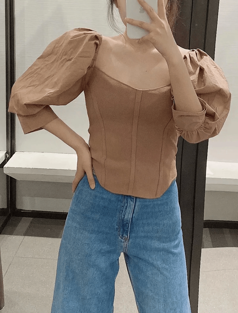 Stylish Patchwork Knitted Blouse