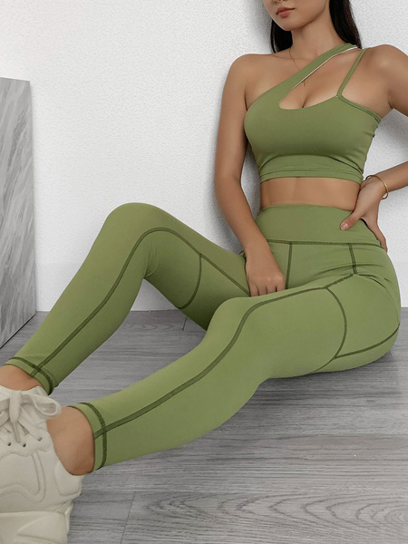 Activewear Yoga Nylon Sleeveless Sexy Workout Clothing Stretchy 2 Piece Set  – TD Mercado