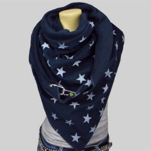 All-Match Five-Pointed Star Pattern Thick Warmth Shawl Printed Scarf