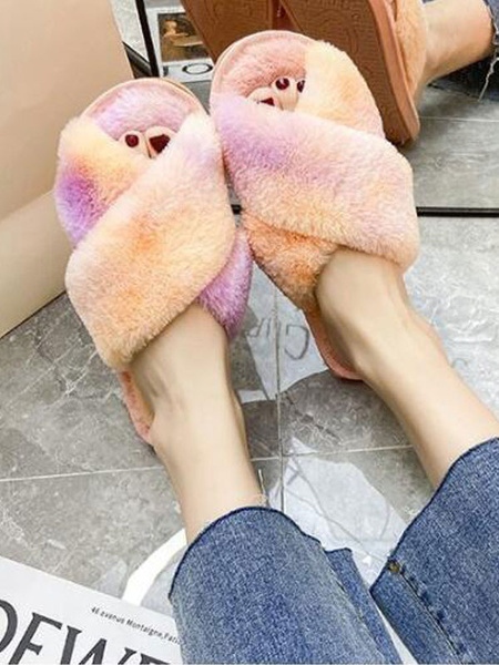 Boa Knitting Wool Upper Open Toe OIndoor Home Slippers Shoes - Image 10