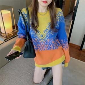 Casual New Fashion Loose Round Neck Knitted Sweater