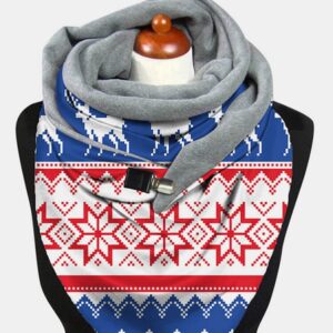 Lightweight Elegant Festive Christmas Pattern Printed Thickened Warm Scarf Shawl