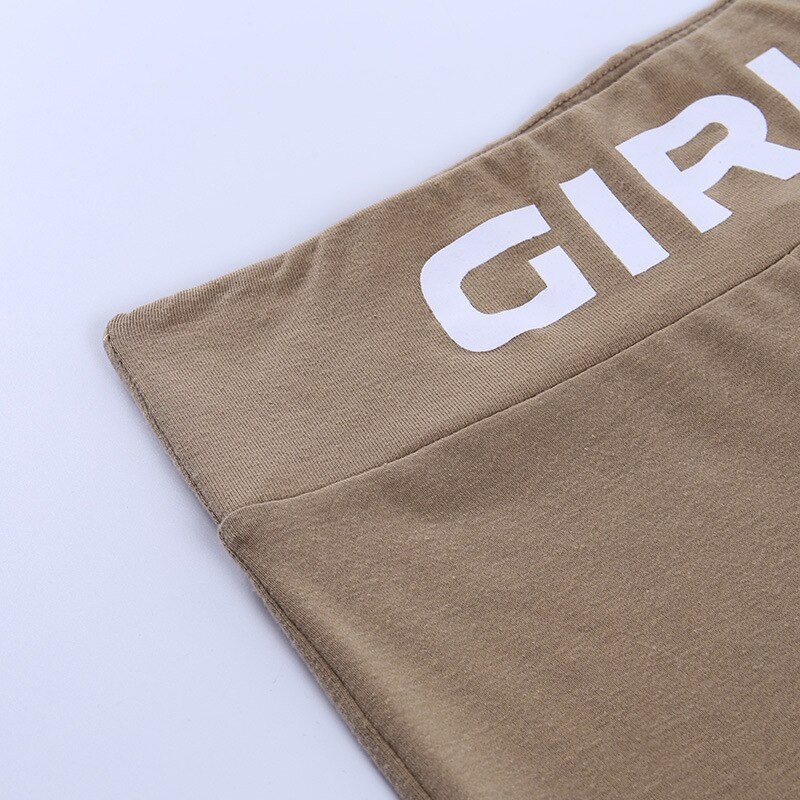 Sexy Letter Print Crop Top High Waist Elastic Bodycorn Two Piece Set - Image 20