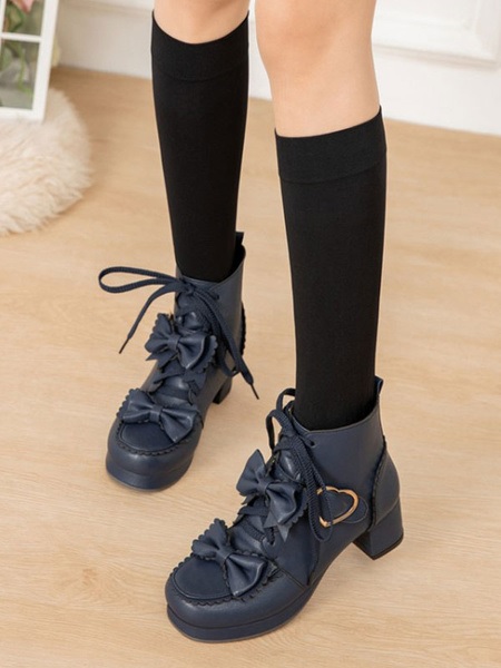 Sweet Bows Heart Buckle Round Toe Lolita Shoes - Image 2