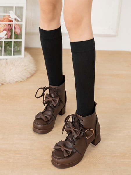 Sweet Bows Heart Buckle Round Toe Lolita Shoes - Image 6