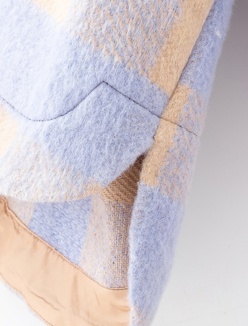 Woolen Plaid Coat With Pockets - TD Mercado