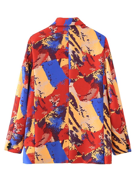 Blazer Turndown Collar Long Sleeves Tied Dye Casual Jackets - Image 7