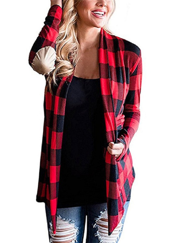 Casual Oversized Plaid Shirt With Elbow Patches – TD Mercado