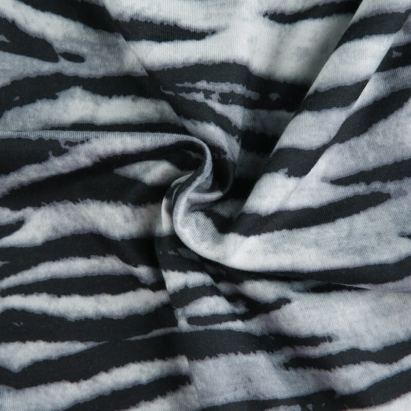 Casual Zebra O-Neck Long Sleeve Crop Top - Image 13