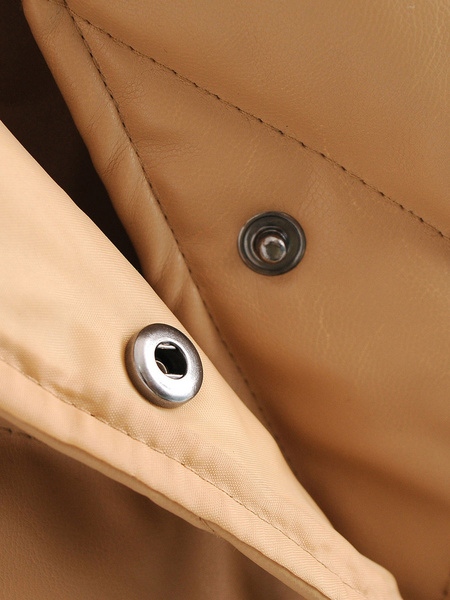 Leather Jewel Neck Long Sleeve Short Jackets - Image 2