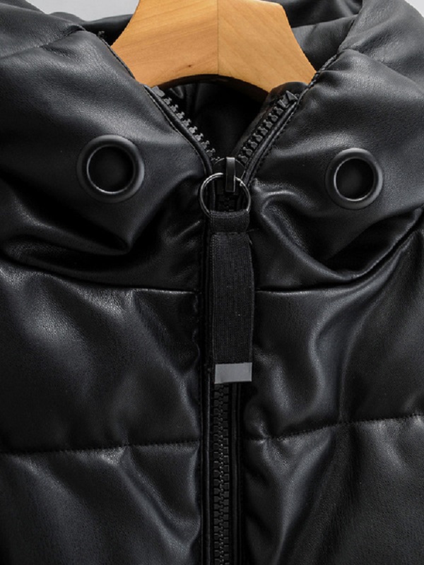 Puffer Hooded Long Sleeve Quilted Coat - Image 2