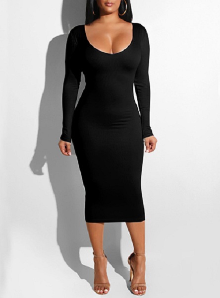 Scoop Front and Back Cut Out Bodycon Dress - Image 2