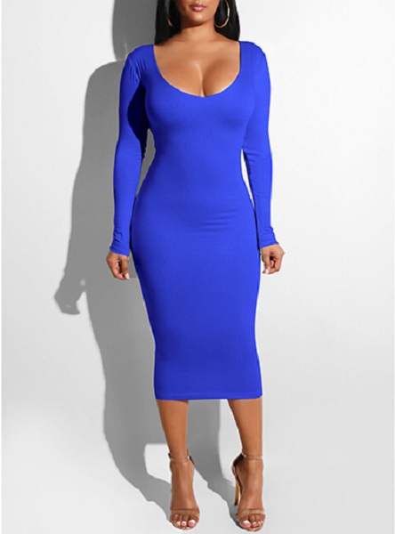 Scoop Front and Back Cut Out Bodycon Dress - Image 3