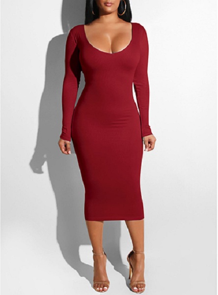 Scoop Front and Back Cut Out Bodycon Dress - Image 4