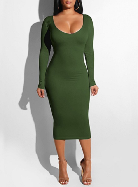 Scoop Front and Back Cut Out Bodycon Dress
