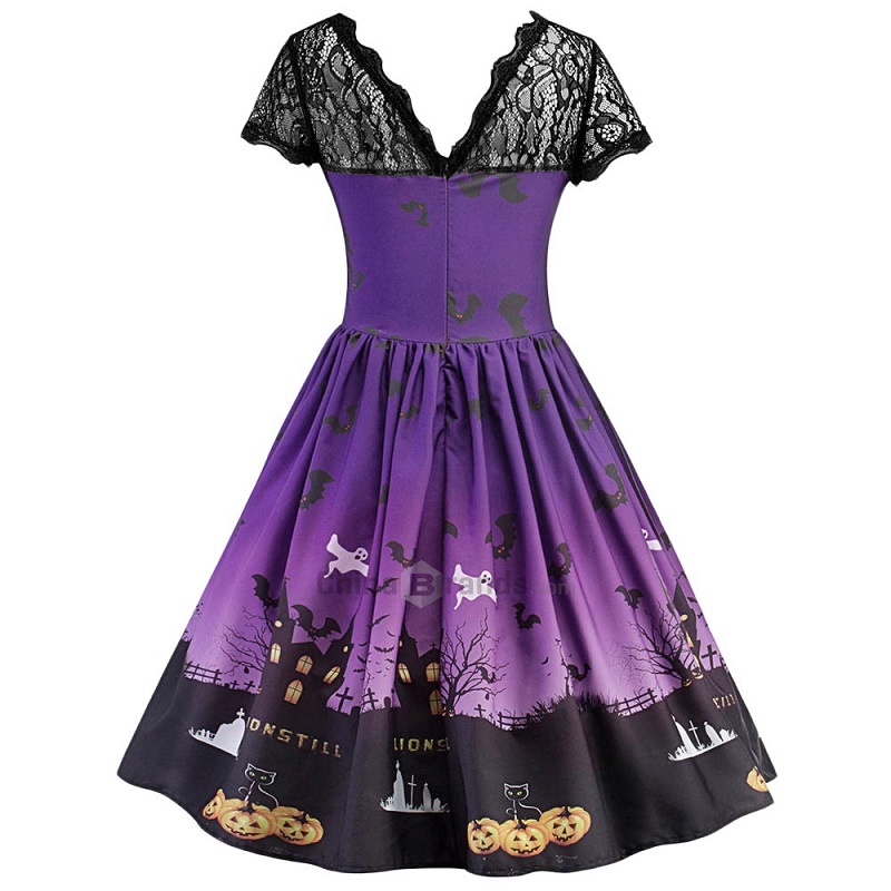 Halloween Vintage Lace Insert Pin Up Dress - Image 6