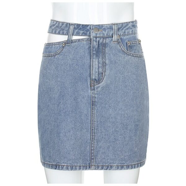 High waist asymmetric button short skirt - TD Mercado
