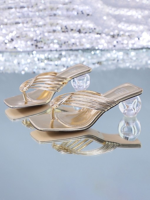Clear Chunky Heel Flip Flop Slippers - Image 10