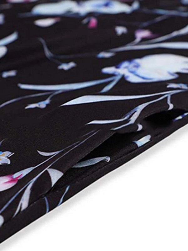 Floral Print Short Sleeve O-Neck Side Pockets Dress - Image 7