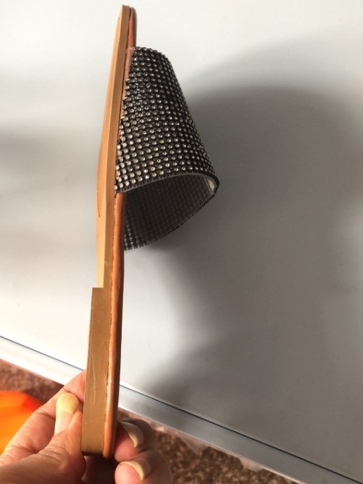 Glitter Rhinestone Open Round Toe Slipper - Image 4