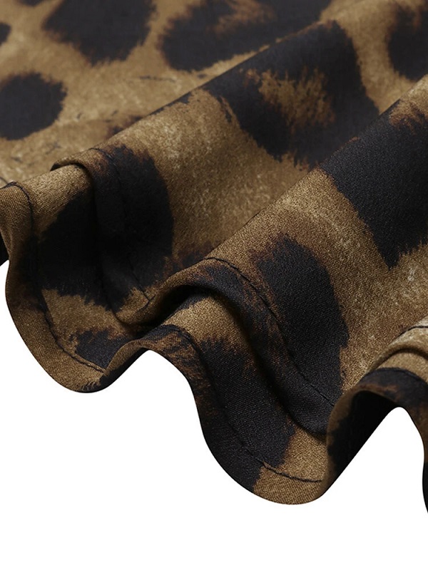 Leopard Animal Print Sleeveless High Low Hem Maxi Dress - Image 5