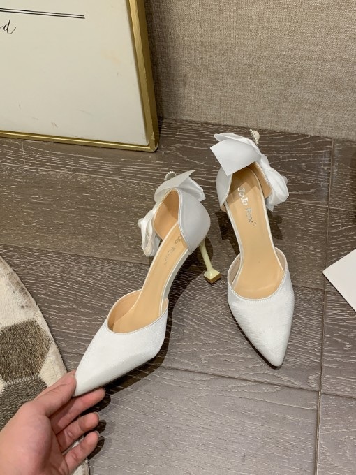 Pointed Toe Bow Design High Heel Shoes - Image 7