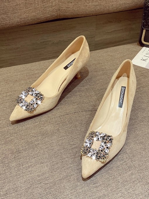 pointed toe rhinestone heels