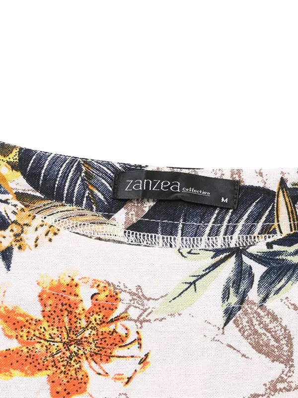 Retro Short Sleeve Cotton Floral Maxi Dress - Image 7