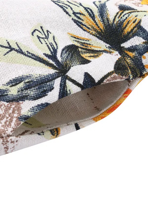 Retro Short Sleeve Cotton Floral Maxi Dress - Image 8