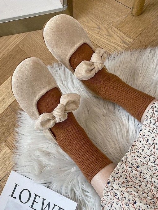 Round Toe Bow Tied Flats - Image 4