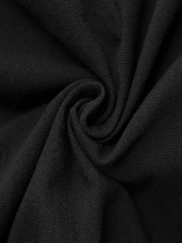 Solid Lace Ruffle V-neck Half Sleeve V-neck Casual Dress - Image 10