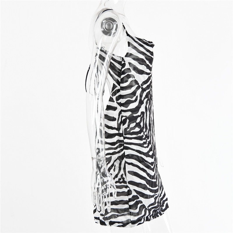 Spaghetti Strap Zebra Print Dress - Image 5