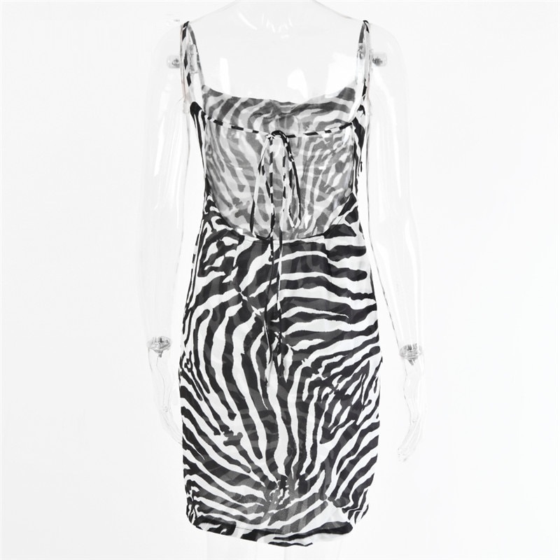 Spaghetti Strap Zebra Print Dress - Image 6