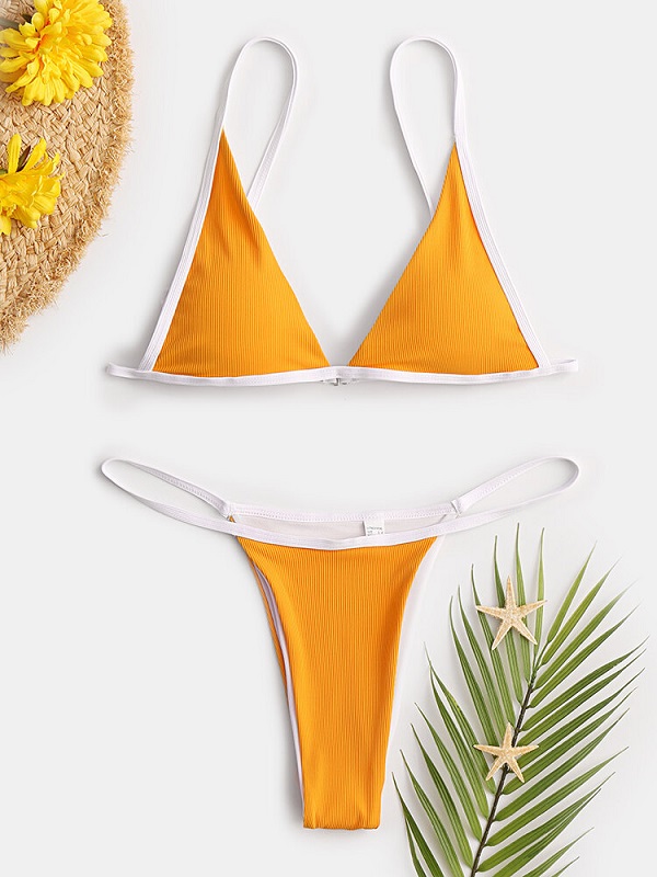 Thong Micro Bikinis Triangle Solid Backless Swimsuit - TD Mercado