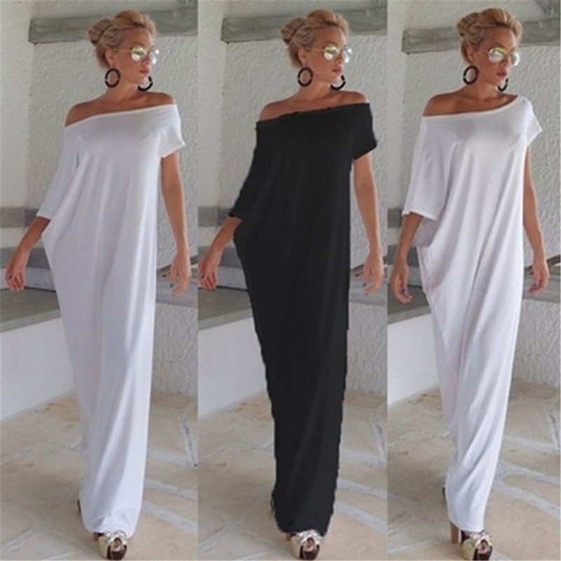 Boho Side Slit Short Sleeve Evening Dress - Image 2