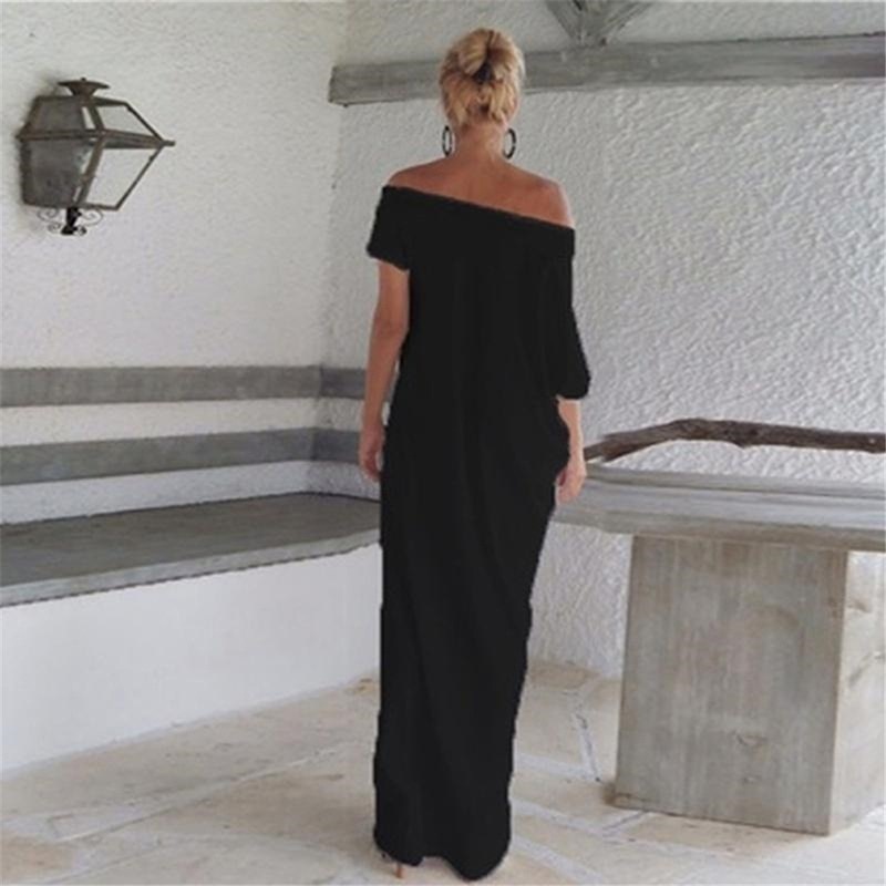 Boho Side Slit Short Sleeve Evening Dress - Image 4