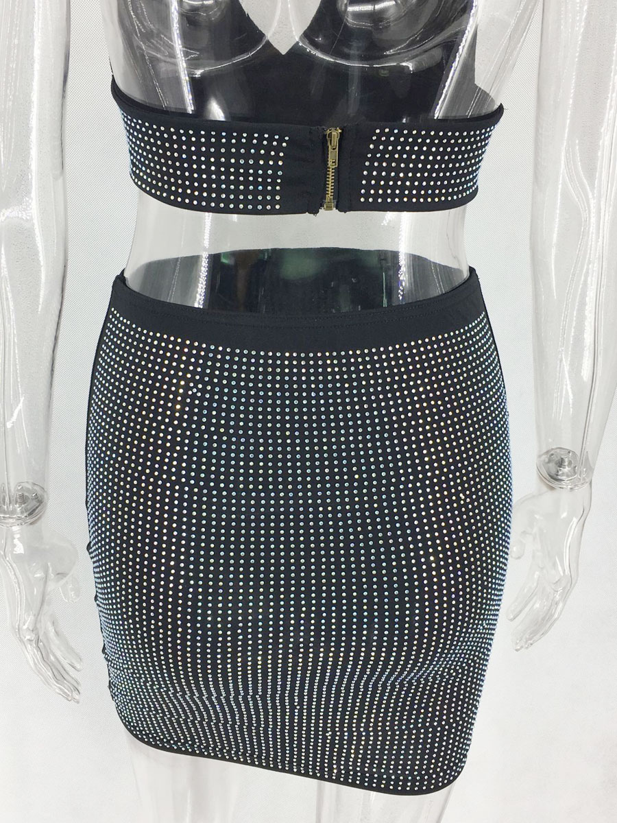 Cut Out Sleeveless Polyester Open Shoulder Bodycon Midi Club Dresses - Image 7