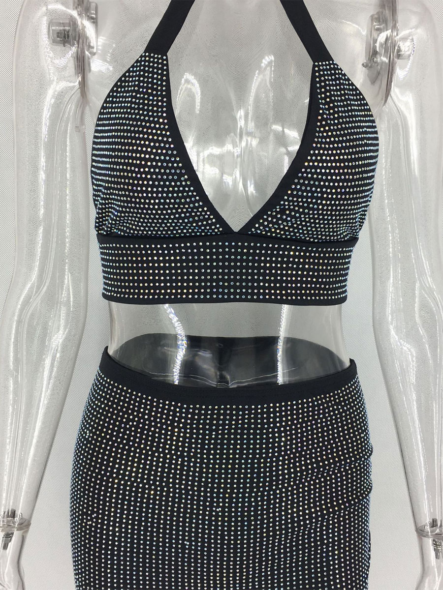 Cut Out Sleeveless Polyester Open Shoulder Bodycon Midi Club Dresses - Image 5