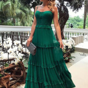 Straps Neck Sleeveless Polyester Floor Length Maxi Dresses