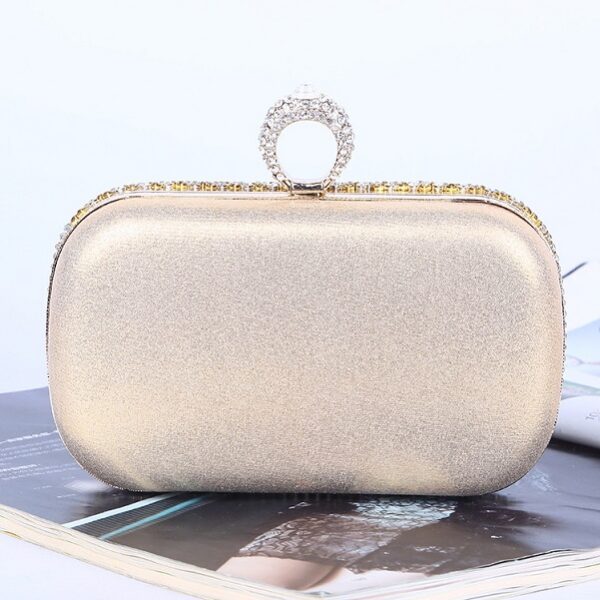 Exquisite Evening Party Diamante Clutch Bag With Chain - TD Mercado