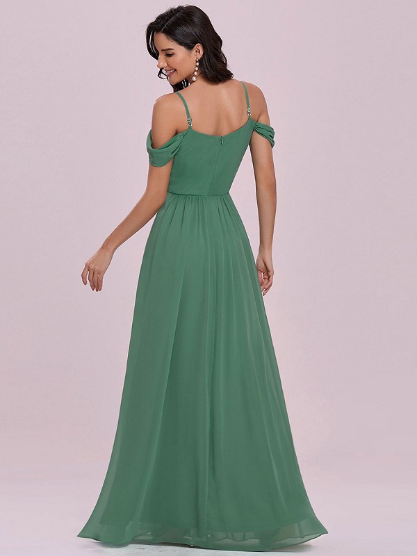 Prom Chiffon V-Neck A-Line Sleeveless Pleated Maxi Dresses – TD Mercado