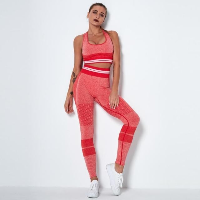 Fitness Yoga Suit High Workout Sports Bra High Waist Legging Gym - Image 4