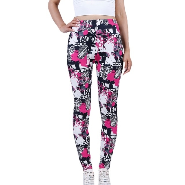 Letter Print Gym Yoga Leggings High Waist Pants Running Sports Jogging