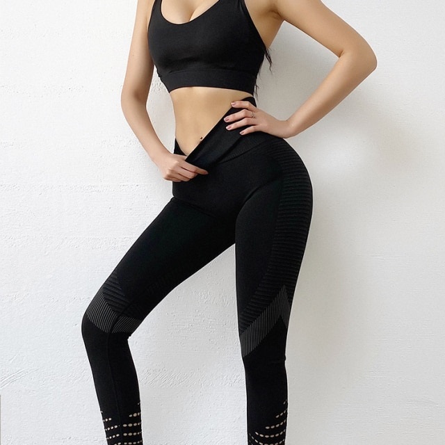Seamless Yoga Set Gym Push Up Bra Top High Waist Leggings Sports Suits – TD  Mercado