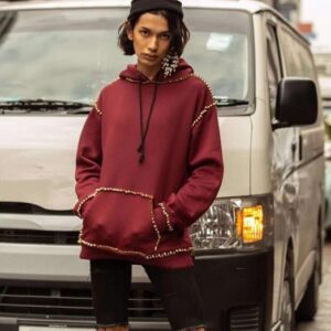 Fashion Designer Style Metal Rivet Hoodies Pullover Sweatshirt